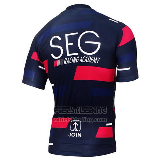 2017 Fietskleding SEG Racing Academy Blauw en Rood Korte Mouwen en Koersbroek